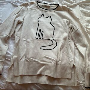 Women's Cream Cat Sweater